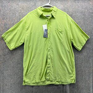 Quiksilver Silver Edition Shirt Mens Large Green Check Short Sleeve Cotton New